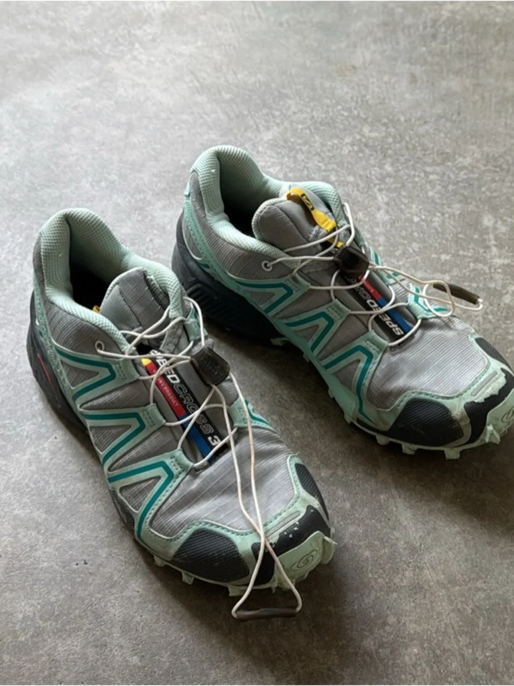 Salomon Women's Speedcross 3 Trail Running Shoes - Grey Mint - size 7